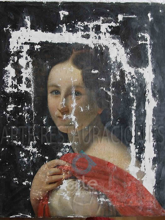 Restauración pintura Lagunas rasadas; empezamos a reintegrar color
