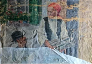 Documentación fotográfica de obra de arte bajo luz rasante para condition report