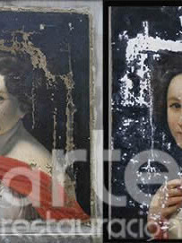 Fases de restauraciónde una pintura al óleo