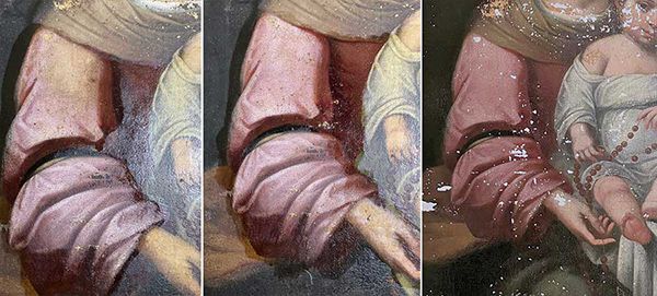 Proceso de limpieza en pintura