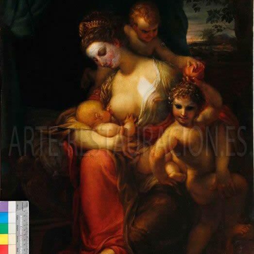 Restauracion pintura virgen de la Leche